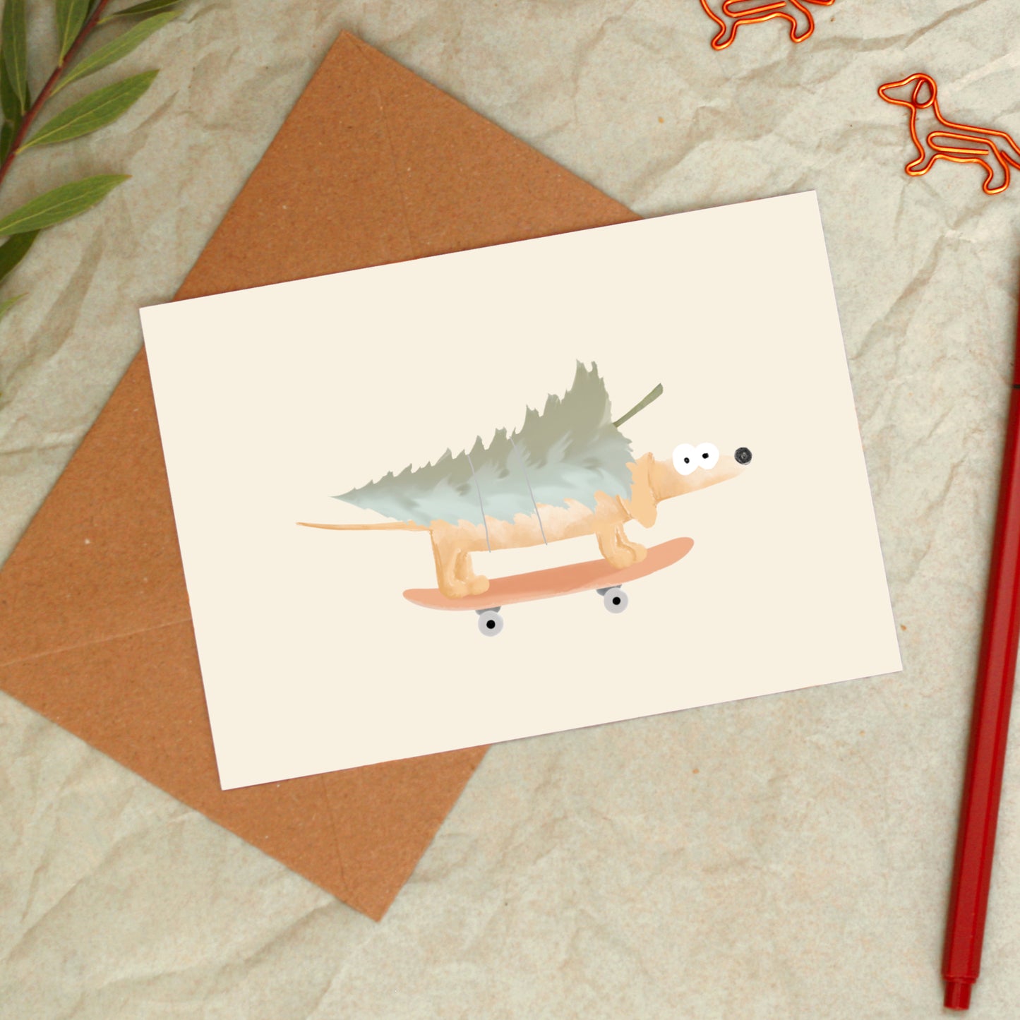 Grußkarte „Weihnachts-Hund“