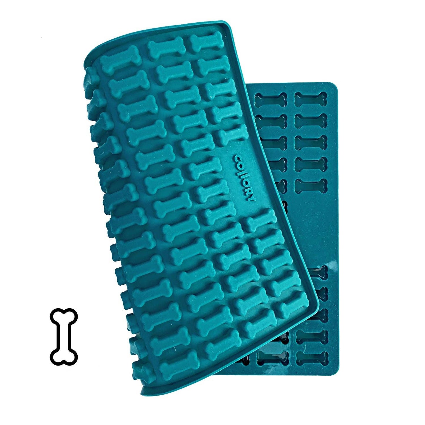 COLLORY Knochen Backmatte Mini zum Backen von Hundeknochen-Leckerlis Türkis Petrol