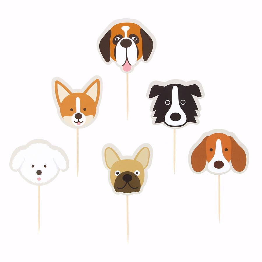 Cupcake-Dekorations-Set mit Muffin-Banderole und Deko-Spieß für Hundeparty und Geburtstagsfeier