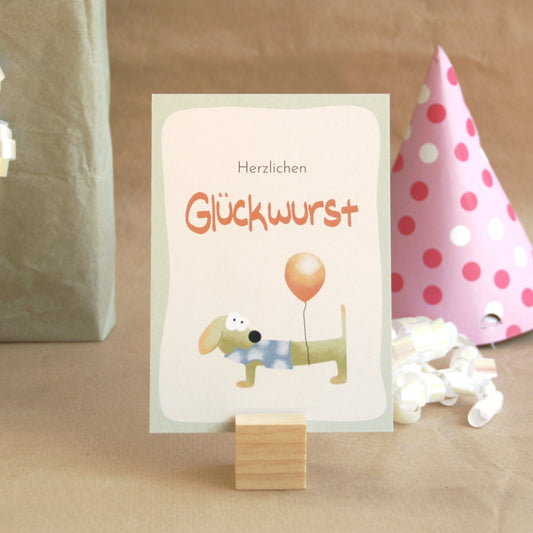 Grußkarte „Herzlichen Glückwurst“
