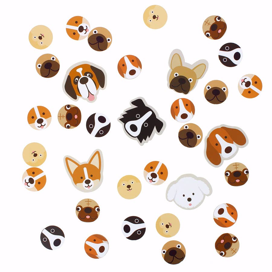 Buntes Hunde-Konfetti für Tischdekoration bei Hundeparty