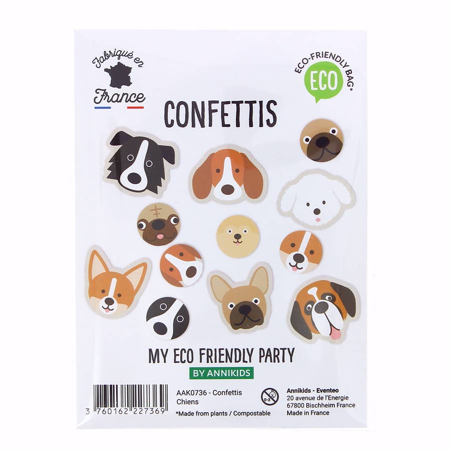 Buntes Hunde-Konfetti für Tischdekoration bei Hundeparty